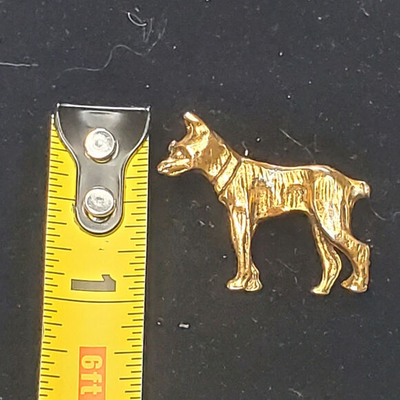 Terrier Gold Tone Vtg Unsigned 1" Dog Puppy - Picture 4 of 4